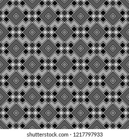 Seamless geometrical shapes pattern. Mosaic ornament. Tribal wallpaper. Folk background. Figures backdrop. Ethnic motif. Digital paper, page fill, abstract, textile print, web design, vector artwork.