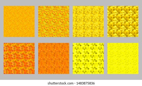 Seamless geometrical square pattern background set - abstract vector design from diagonal squares