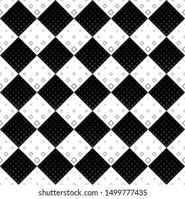 Seamless geometrical square pattern background - monochrome vector design from squares