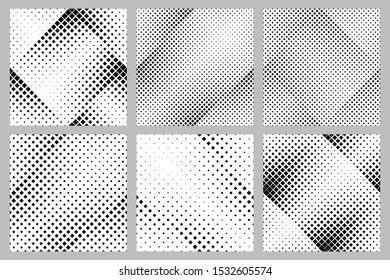 Seamless geometrical square pattern background set - abstract vector graphic from squares