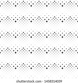 Seamless geometrical star pattern background design - abstract black and white vector illustration from stars