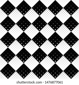 Seamless geometrical star pattern background - monochrome vector design