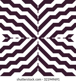 Seamless Geometrical Stripes Pattern for Trendy Textile Design. Mix of Black and White Checkered Linear Shapes. Vector Modern Art