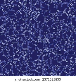 Seamless Geometrical texture repeat modern pattern with indigo blue theme background.Can be used for wallpaper, poster design, print on textile and covers.navy blue texture allover.