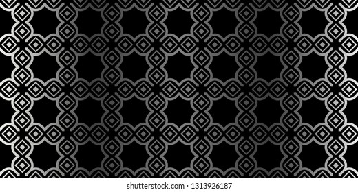 Seamless Geometrical Texture. Vector Illustration. For Design, Wallpaper, Fashion, Print. Charcoal silver color.