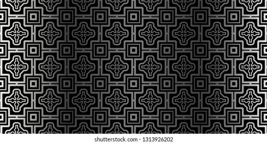 Seamless Geometrical Texture. Vector Illustration. For Design, Wallpaper, Fashion, Print. Charcoal silver color.