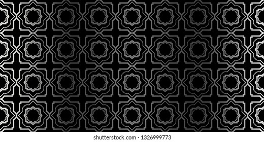 Seamless Geometrical Texture. Vector Illustration. For Design, Wallpaper, Fashion, Print. Charcoal silver color.
