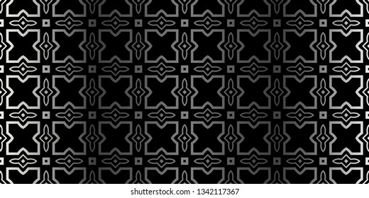 Seamless Geometrical Texture. Vector Illustration. For Design, Wallpaper, Fashion, Print. Charcoal silver color.