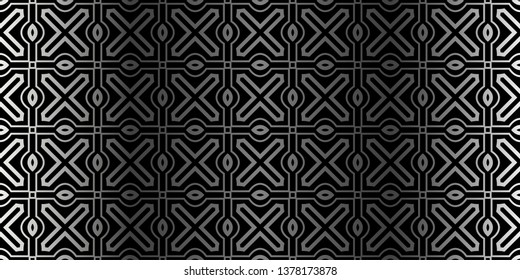 Seamless Geometrical Texture. Vector Illustration. For Design, Wallpaper, Fashion, Print. Charcoal silver color.
