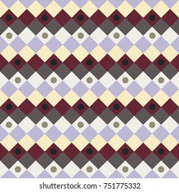 Seamless Geometrical Vector Pattern for Textile Design. Modern Mix of Triangles, Stripes and another Shapes in trend colors.