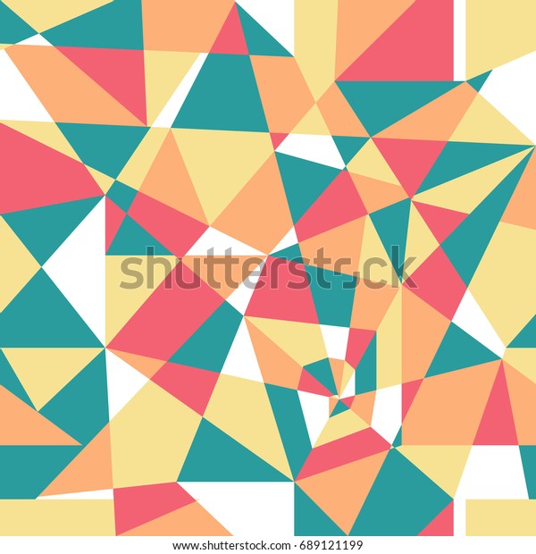 Seamless Geometrical Vector Pattern for Textile Design. Modern Mix of Triangles, Stripes and another Shapes in trend colors. Orang wallpaper design. 