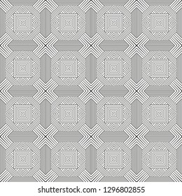 Seamless geometrical vector template. Abstract  linear drawing. Graphic design of a lattice. Vector pattern.