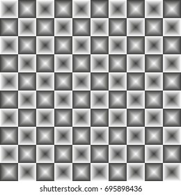 Seamless geometry abstract greyscale square pattern with 3d illusion effect, unusual and interesting texture, handy for further use