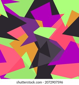 Seamless geometry colorul pattern with curved shapes