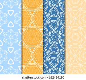 seamless geometry floral pattern set. vector illustration. texture for design wallpaper, pattern fills, fabric