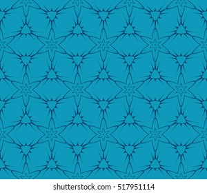 seamless geometry flower pattern. Arabesque. abstract vector illustration. blue color. for design invitation, background, wallpaper
