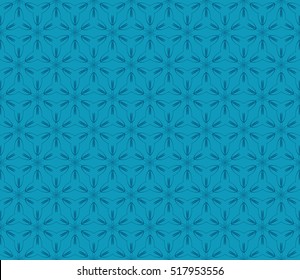 seamless geometry flower pattern. Arabesque. abstract vector illustration. blue color. for design invitation, background, wallpaper
