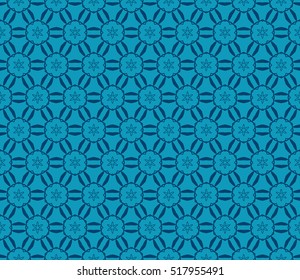 seamless geometry flower pattern. Arabesque. abstract vector illustration. blue color. for design invitation, background, wallpaper