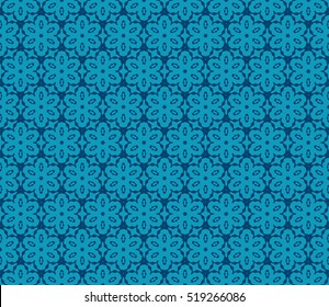 seamless geometry flower pattern. Arabesque. abstract vector illustration. blue color. for design invitation, background, wallpaper