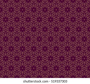 seamless geometry flower pattern. Arabesque. vector illustration. gold on blue. for design invitation, background, wallpaper