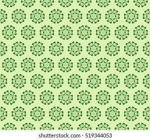 seamless geometry flower pattern. Arabesque. abstract vector illustration. green color. for design invitation, background, wallpaper