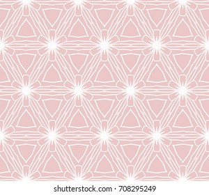 seamless geometry flower pattern. Arabesque. abstract vector illustration. rose color. for design invitation, background, wallpaper