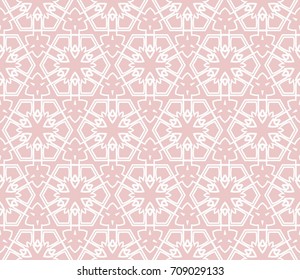 seamless geometry flower pattern. Arabesque. abstract vector illustration. rose color. for design invitation, background, wallpaper