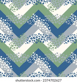 Seamless geometry and flowers vector pattern