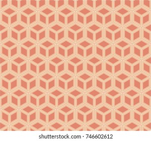seamless geometry grid graphic deco hexagon pattern vector. Cube pink background