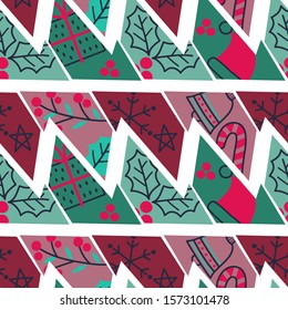 Seamless geometry  pattern. Chrismas style.
