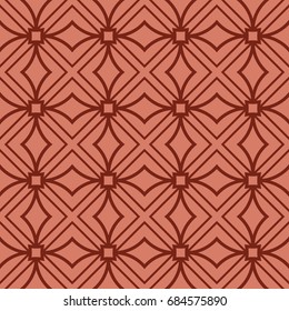 seamless geometry pattern of intersecting curved lines. vector illustration. texture for design wallpaper, pattern fills, fabric, wrappingg paper. brick color