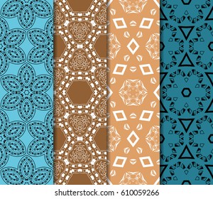seamless geometry pattern set. vector illustration. texture for design wallpaper, pattern fills, fabric