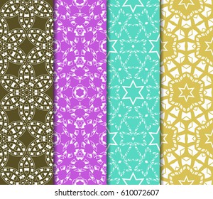 seamless geometry pattern set. vector illustration. texture for design wallpaper, pattern fills, fabric