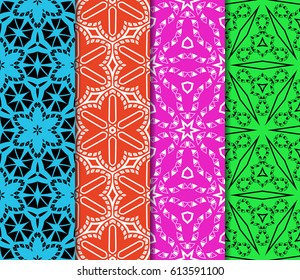 seamless geometry pattern set. vector illustration. texture for design wallpaper, pattern fills, fabric