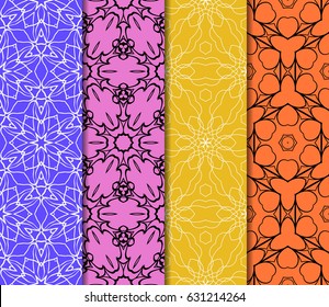 seamless geometry pattern set. vector illustration. texture for design wallpaper, pattern fills, fabric