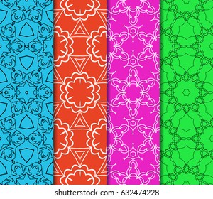seamless geometry pattern set. vector illustration. texture for design wallpaper, pattern fills, fabric
