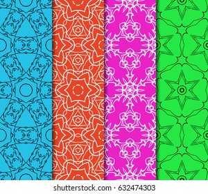 seamless geometry pattern set. vector illustration. texture for design wallpaper, pattern fills, fabric