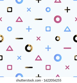 Seamless geometry shapes, stylish modern colorful pattern.