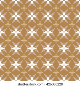 Seamless geometry vector flower pattern in brown background