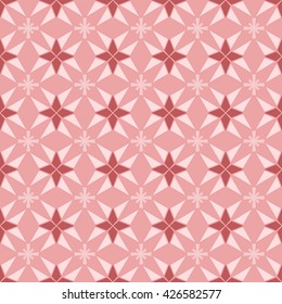 Seamless geometry vector texture floral pattern in pink background