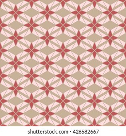 Seamless geometry vector texture pattern in brown background