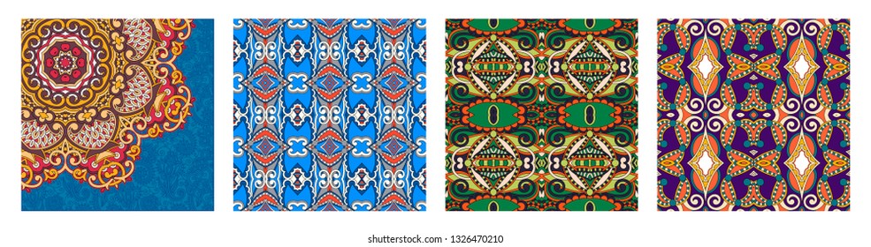 seamless geometry vintage pattern, ethnic style ornamental background, ornate floral decor for fabric design, endless texture, vector illustration