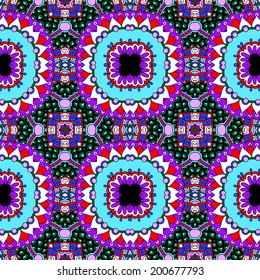 seamless geometry vintage pattern, ethnic style ornamental background, ornate floral decor for fabric design, endless texture