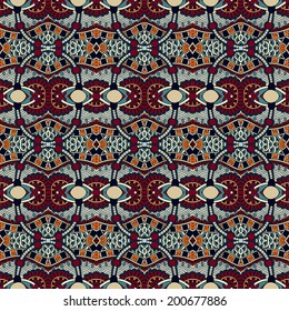 seamless geometry vintage pattern, ethnic style ornamental background, ornate floral decor for fabric design, endless texture