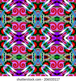 seamless geometry vintage pattern, ethnic style ornamental background, ornate floral decor for fabric design, endless texture