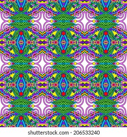 seamless geometry vintage pattern, ethnic style ornamental background, ornate floral decor for fabric design, endless texture