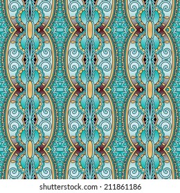 seamless geometry vintage pattern, ethnic style ornamental background, ornate floral decor for fabric design, endless texture
