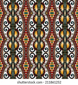 seamless geometry vintage pattern, ethnic style ornamental background, ornate floral decor for fabric design, endless texture