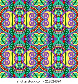 seamless geometry vintage pattern, ethnic style ornamental background, ornate floral decor for fabric design, endless texture
