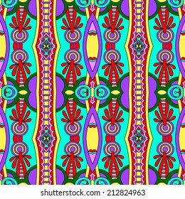seamless geometry vintage pattern, ethnic style ornamental background, ornate floral decor for fabric design, endless texture
